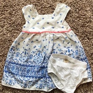 EUC 12M Cotton Dress w/ Diaper Cover